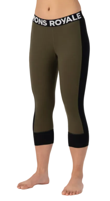 Mons Royale Womens Cascade Merino 3 4 Base Layer Legging