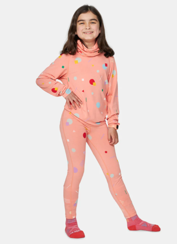 Le Bent Kids Confetti Midweight Raglan Base Layer
