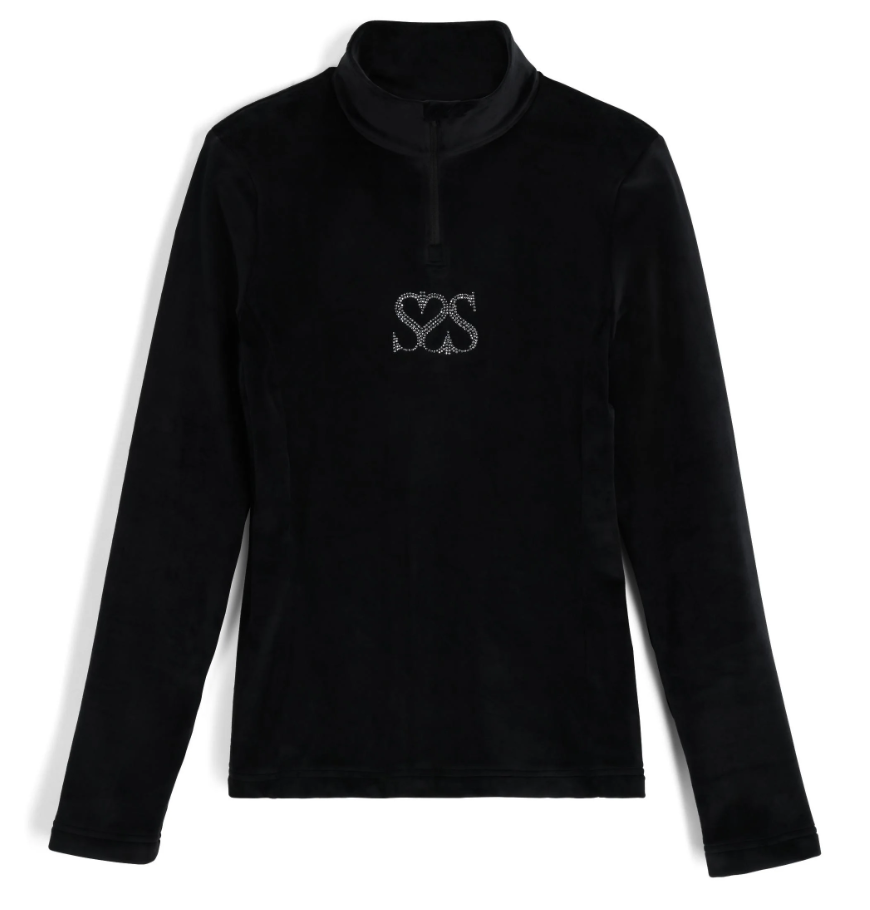 Spyder Womens Society Shimmer Bug Zip T Neck