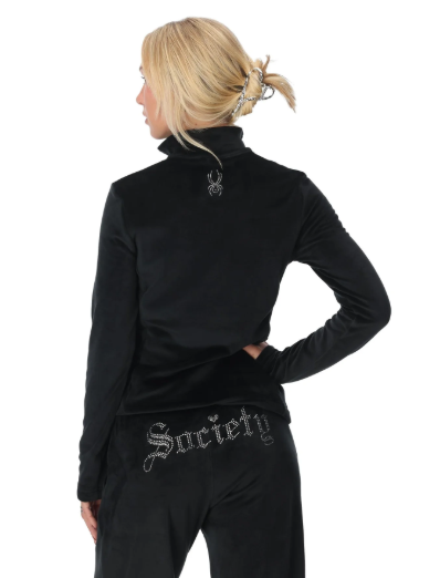 Spyder Womens Society Shimmer Bug Zip T Neck